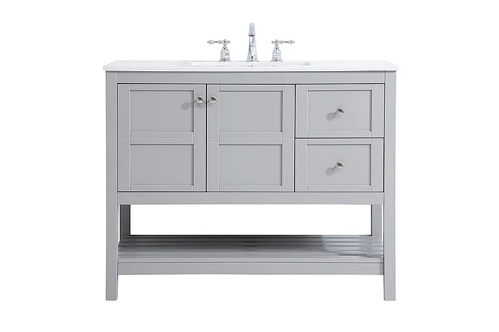 Elegant 42 In. Single Bathroom Vanity in Gray VF16442GR
