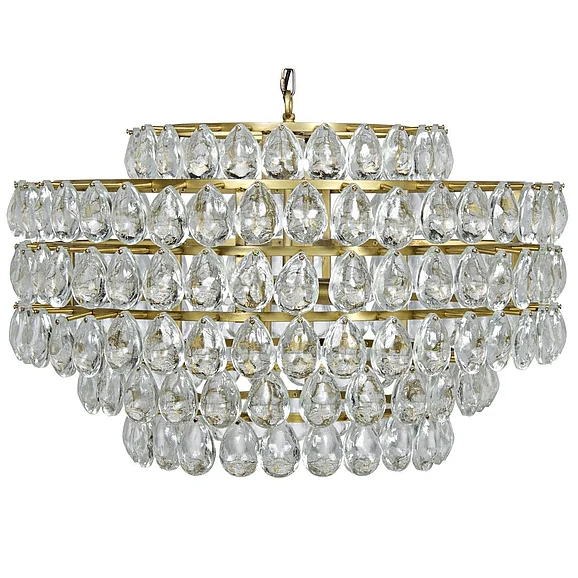 Noir Furniture Linden Chandelier in Antique Brass and Black Steel LAMP599MB CLOSEOUT