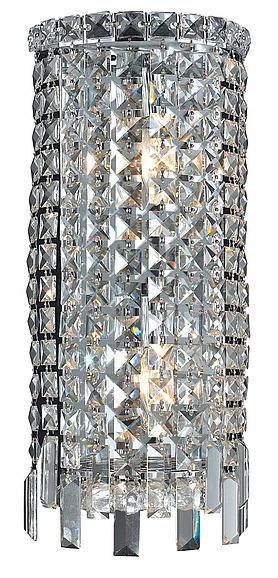 Elegant Maxime 2 Light Chrome Wall Sconce Clear Royal Cut Crystal V2031W8C/RC