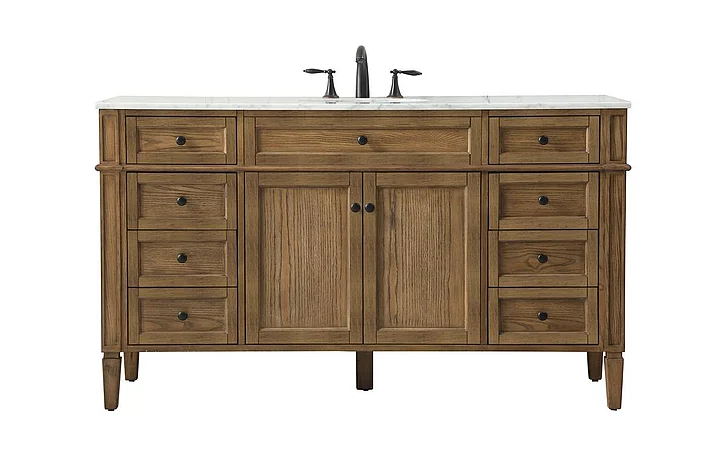 Elegant 60 In. Single Bathroom Vanity in Driftwood VF12560DW