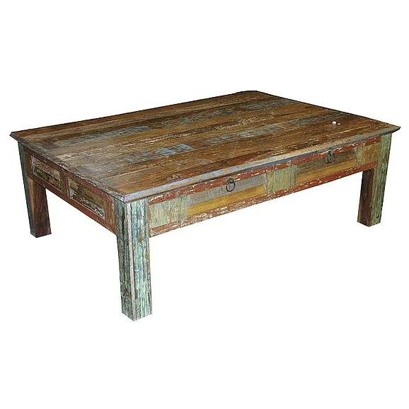 Meva Furniture Rainforest Cocktail Table with 2 Drawer in Wood