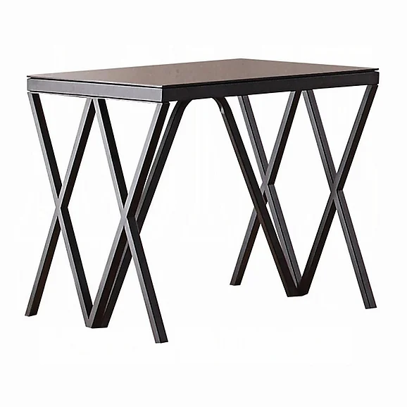 ACME Magenta End Table in Black and Glass 87156