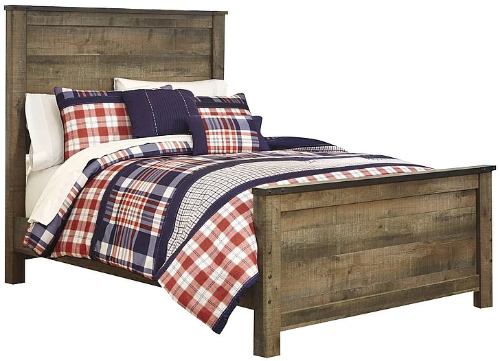 Trinell Full Panel Bed in Warm Rustic Oak B446-FULL CLEARANCE FedEx/UPS