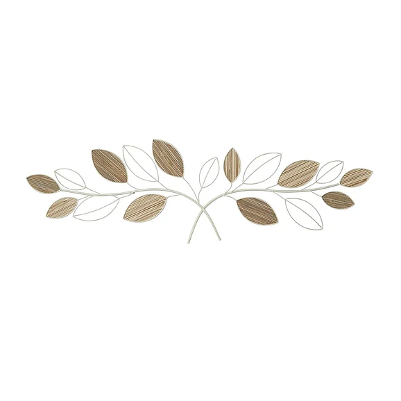 UMA Brown Metal Leaf Home Wall Decor, 43 x 1 x 13 | 87809