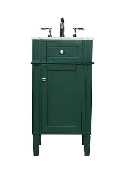 Elegant 18 In. Single Bathroom Vanity in Green VF12518GN