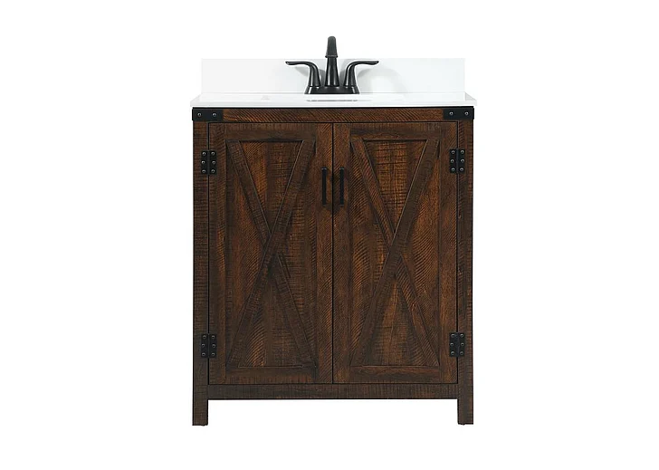 Elegant 30 In. Single Bathroom Vanity in Expresso with Backsplash VF90230EX-BS