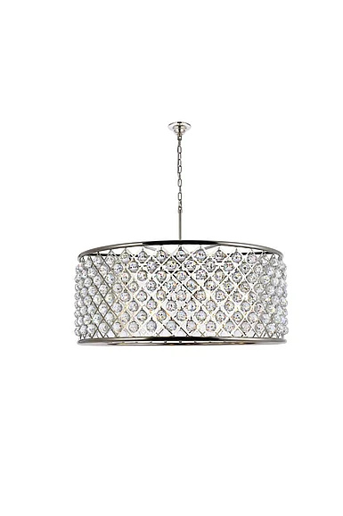 Elegant Madison 10 Light Polished Nickel Chandelier Clear Royal Cut Crystal 1214G43PN/RC