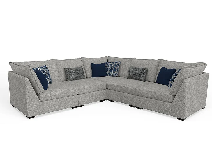 Corinthian Bianca 5pc Sectional Set in Grey