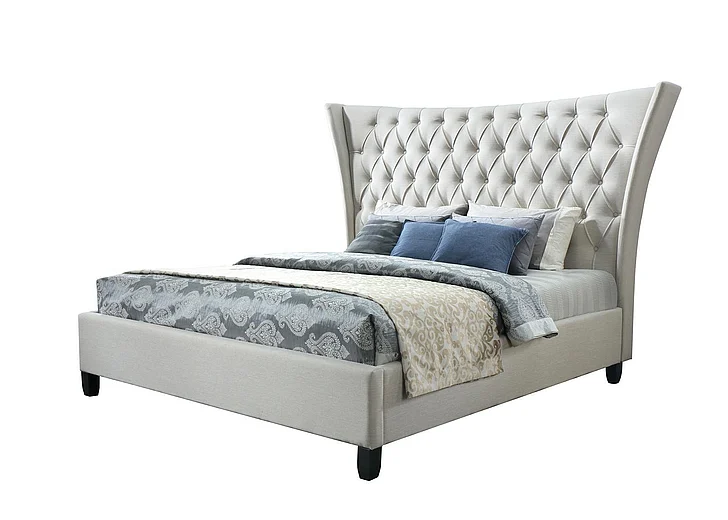 Moti Furniture Alexandria King Bed in Limestone Beige