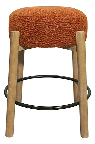 Moti Furniture Natalia Counter Stool in Rust Boucle Fabric (2pc) 88011115
