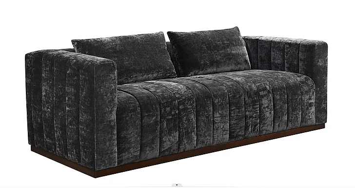 Moti Furniture Upton Sofa with 2 Toss Pillows in Black