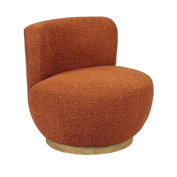 Moti Furniture Maya Occasional Swivel Chair in Rust 88023091