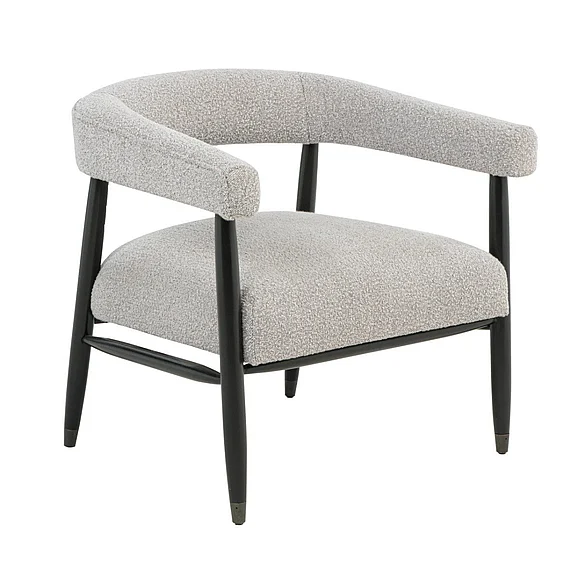 Moti Furniture Quinn Arm Chair in Silver Boucle 88023097