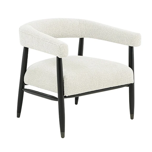 Moti Furniture Quinn Arm Chair in Ivory Boucle 88023099