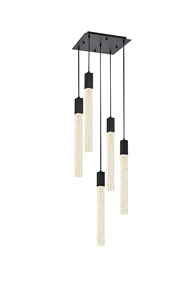Elegant Weston 5 Lights Pendant in Black 2066D16BK