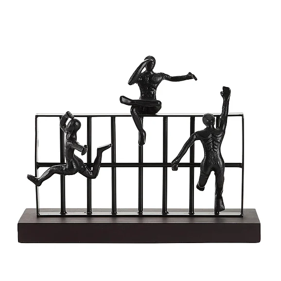 UMA Black Metal People Sculpture, 14" x 9" x 10" | 88790 CLOSEOUT