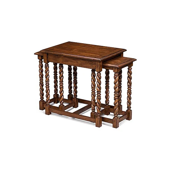Maitland-Smith Serpentine Nesting Tables in Brown 89-0409