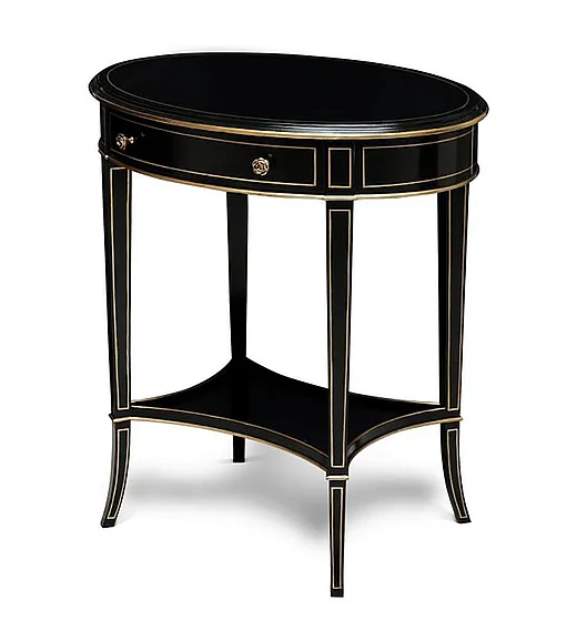 Maitland-Smith Equinox Oval Side Table in Black 89-1010