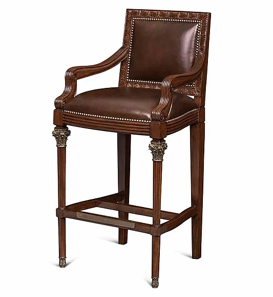 Maitland-Smith Quarter Barstool in Brown 89-1501 CLOSEOUT
