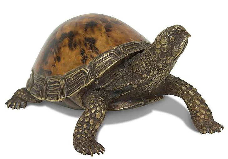 Maitland-Smith Tortoise Paperweight in Brown 89-1604