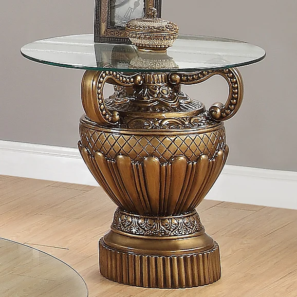 Homey Design HD-8908B End Table in Bronze HD-E8908B