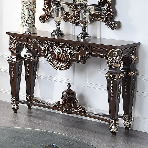 Homey Design HD-8908C - Console Table in Cherry HD-CON8908C