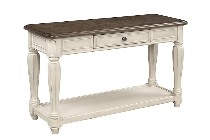 Emma Mason Signature Oxford Crest Console Table in White/Ebony