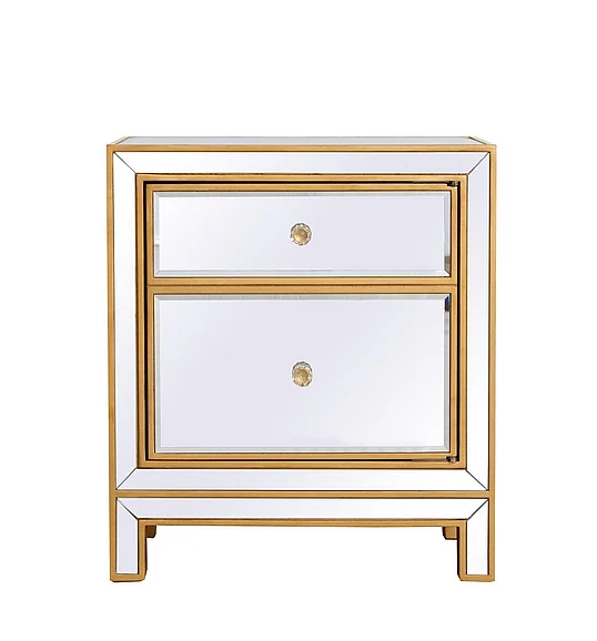 Elegant End Table 1 Door 21In. W x 14In. D x 24In. H in Gold MF72016G