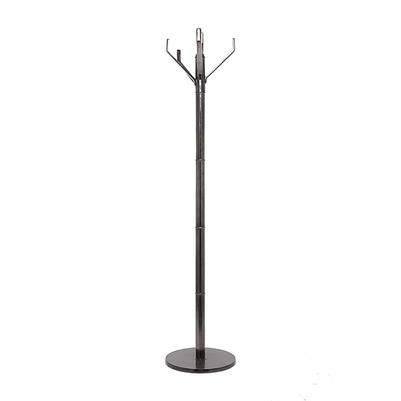 UMA Black Aluminum Metal Coat Rack, 15" x 15" x 68" | 89588 CLOSEOUT