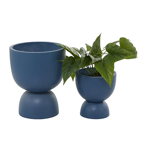 UMA Blue Magnesium Oxide Indoor Outdoor Planter, Set of 2 15, 9H | 89738 CLOSEOUT