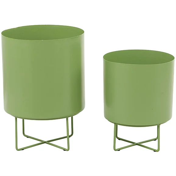 UMA CosmoLiving by Cosmopolitan Green Metal Planter, Set of 2 16, 13H | 89914 CLOSEOUT