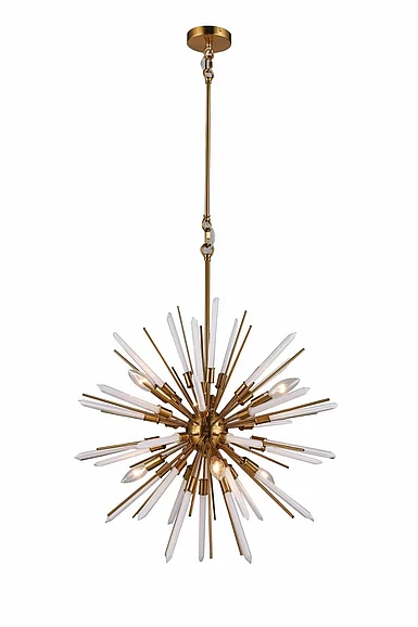 Vinci Lighting Drake Chandelier in Aged Brass with White Glass C1084-24"AB/WH