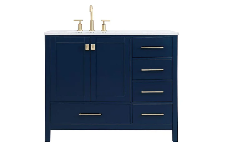 Elegant 42 In. Single Bathroom Vanity in Blue VF18842BL