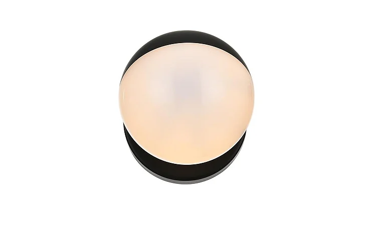 Elegant Majesty 1 Light Black and Frosted White Bath Sconce LD7305W5BLK