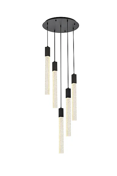 Elegant Weston 5 Lights Pendant in Black 2067D20BK