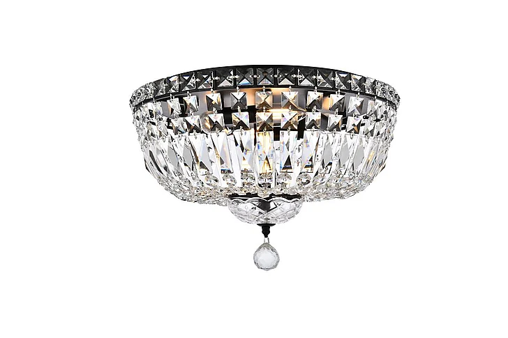 Elegant Tranquil 16 In. Black Flush Mount V2528F16BK/RC