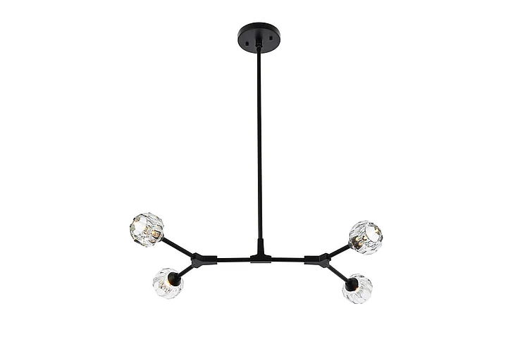 Elegant Zayne 4 Light Pendant in Black 3508D30BK