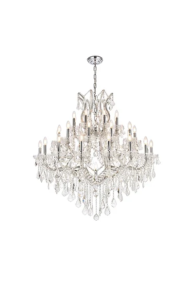 Elegant Maria Theresa 37 Light Chrome Chandelier Clear Royal Cut Crystal 2800G44C/RC