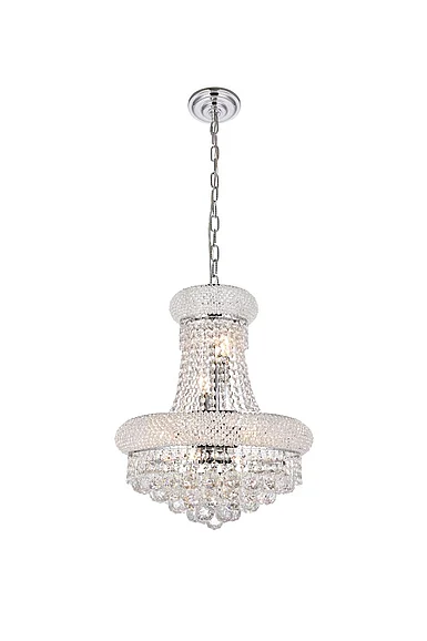 Elegant Primo 8 Light Chrome Pendant Clear Royal Cut Crystal V1800D16C/RC