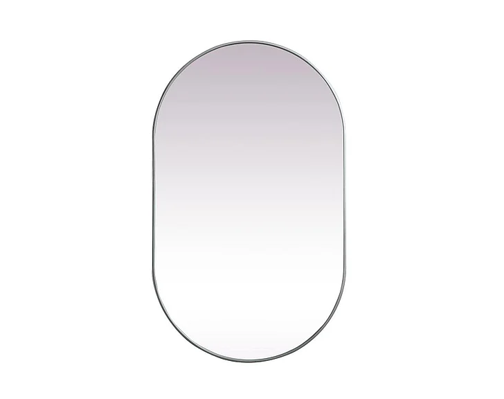 Elegant Metal Frame Oval Mirror 36X60 In. in Silver MR2A3660SIL