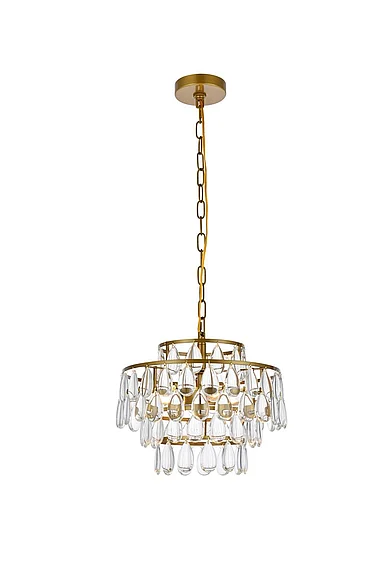 Elegant Mila 14 In. Pendant in Brass 1102D14BR
