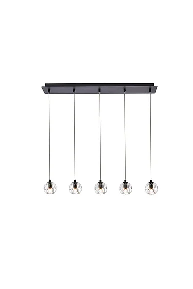 Elegant Eren 5 Lights Black Pendant 3505D32BK