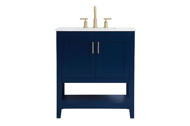 Elegant 30 In. Single Bathroom Vanity in Blue VF16030BL