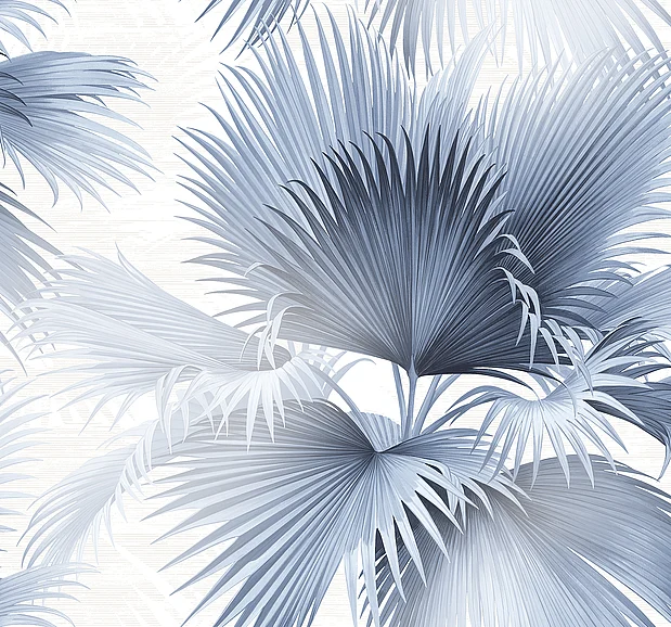 York A-Street Prints Summer Palm Blue Tropical Wallpaper (Double Roll) 2927-40102