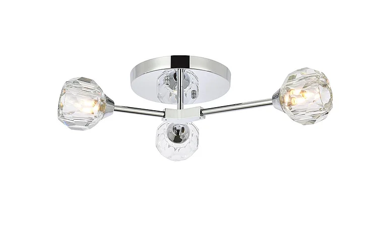 Elegant Zayne 3 Light Flush Mount in Chrome 3508F18C