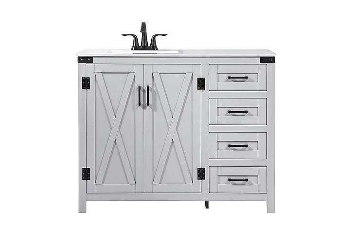 Elegant 42 In. Single Bathroom Vanity in Grey VF90242GR