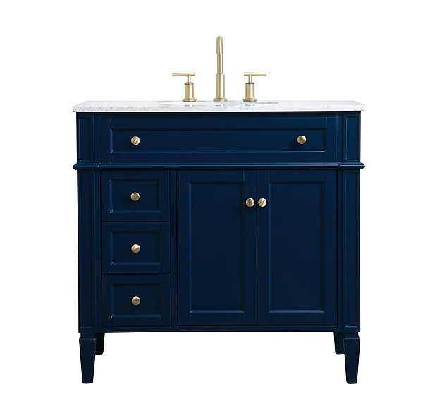 Elegant 36 In. Single Bathroom Vanity in Blue VF12536BL