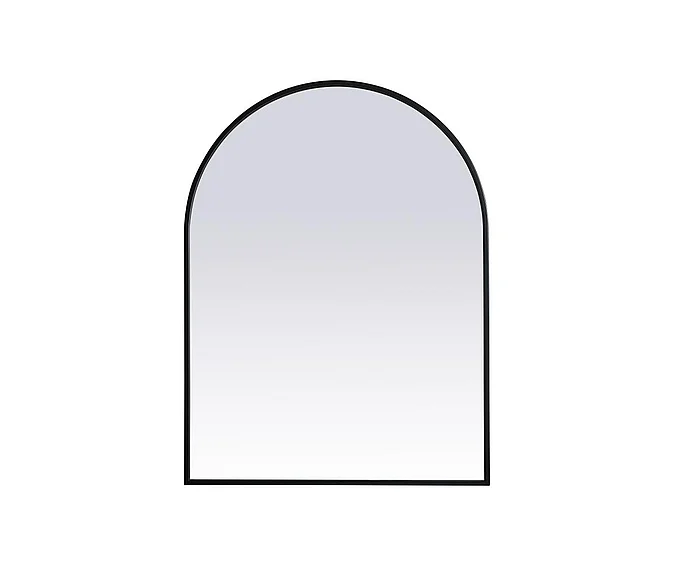 Elegant Metal Frame Arch Mirror 27X36 In. in Black MR1A2736BLK