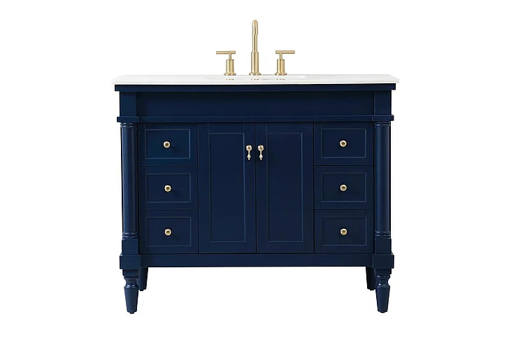 Elegant 42 In. Single Bathroom Vanity in Blue VF13042BL