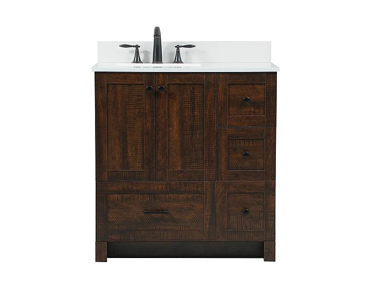 Elegant 32 In. Single Bathroom Vanity in Expresso with Backsplash VF2832EX-BS